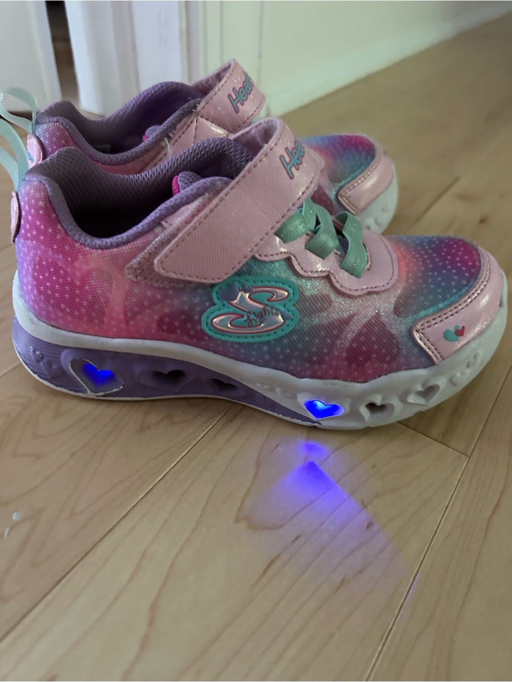 Skechers Kids Light-Up Sneakers in Pink, Purple, Teal - 10